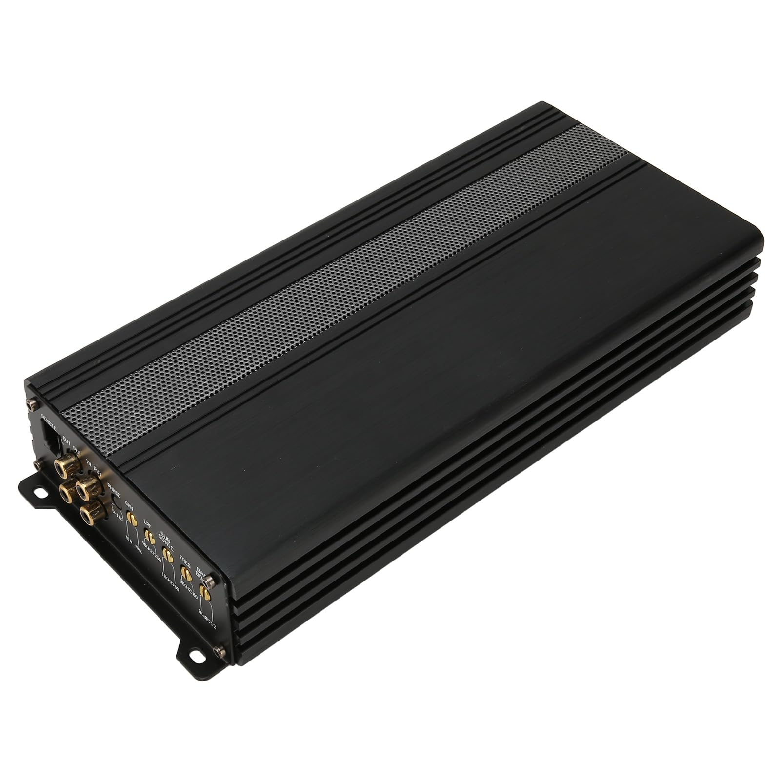 Amplificatore Digitale Classe D per Subwoofer Auto, 1200W 11-15V DC Amp Mono PWM MOSFET con Dissipatore Alluminio, Controllo Crossover Elettronico LED Protezione, Installa