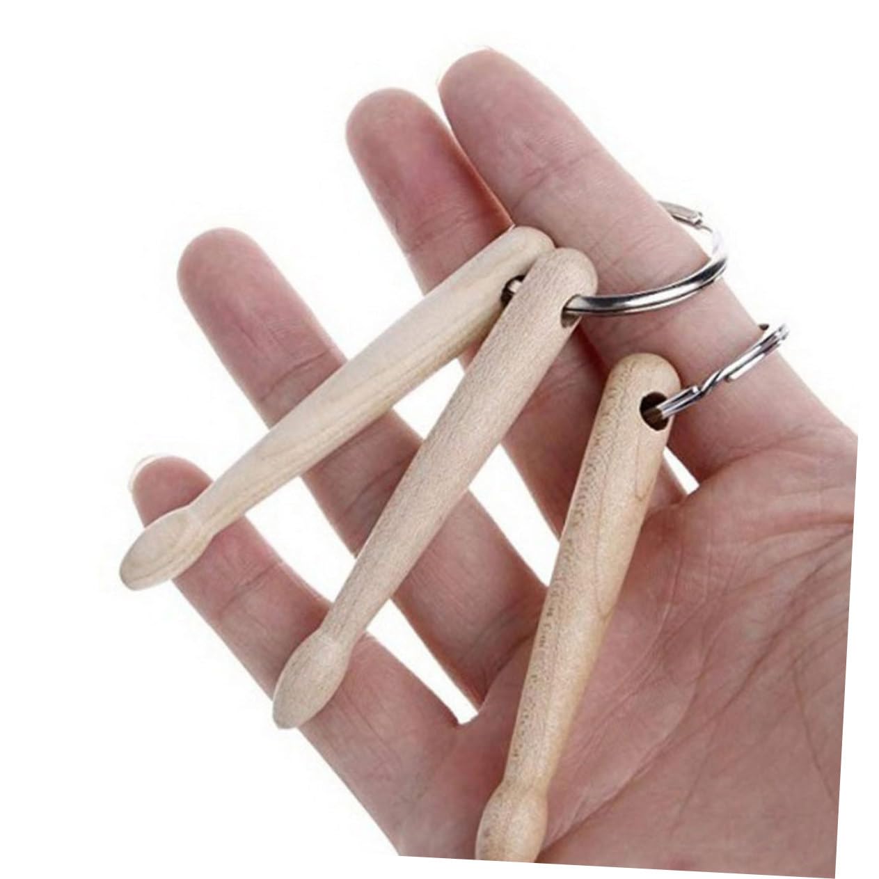 12 Pz zaino della banda rock ciondoli pendenti chiave portachiavi a percussione Bacchette batteria bacchette per batteria di legno portachiavi con bacchette di legno BESTonZON