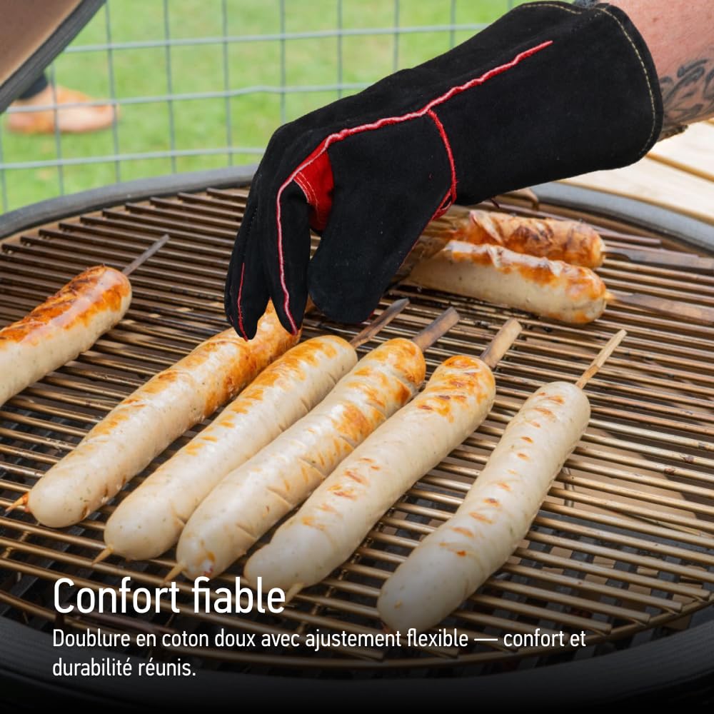 Gants de Barbecue Texas Club en Cuir, résistants aux températures élevées | Gants de Four résistants à la Chaleur, Protection Thermique pour Barbecue | Gants de Four fermes et résistants à la Chaleur