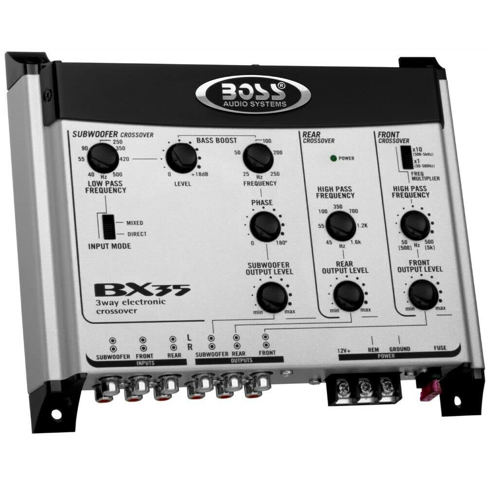1 Crossover Compatible con Boss Audio Systems BX35 Ecualizador electrónico 3 vías 3 Salidas Front/Rear/subwoofer multiplicador de frecuencia, 1 Pieza