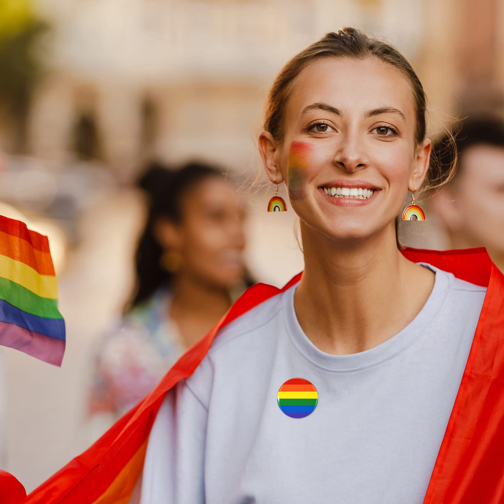 HOWAF Insignias de Orgullo Gay Arcoíris Bandera LGBT Pride Lesbica Bisexual Trans para Suéteres Bufandas Bolsos