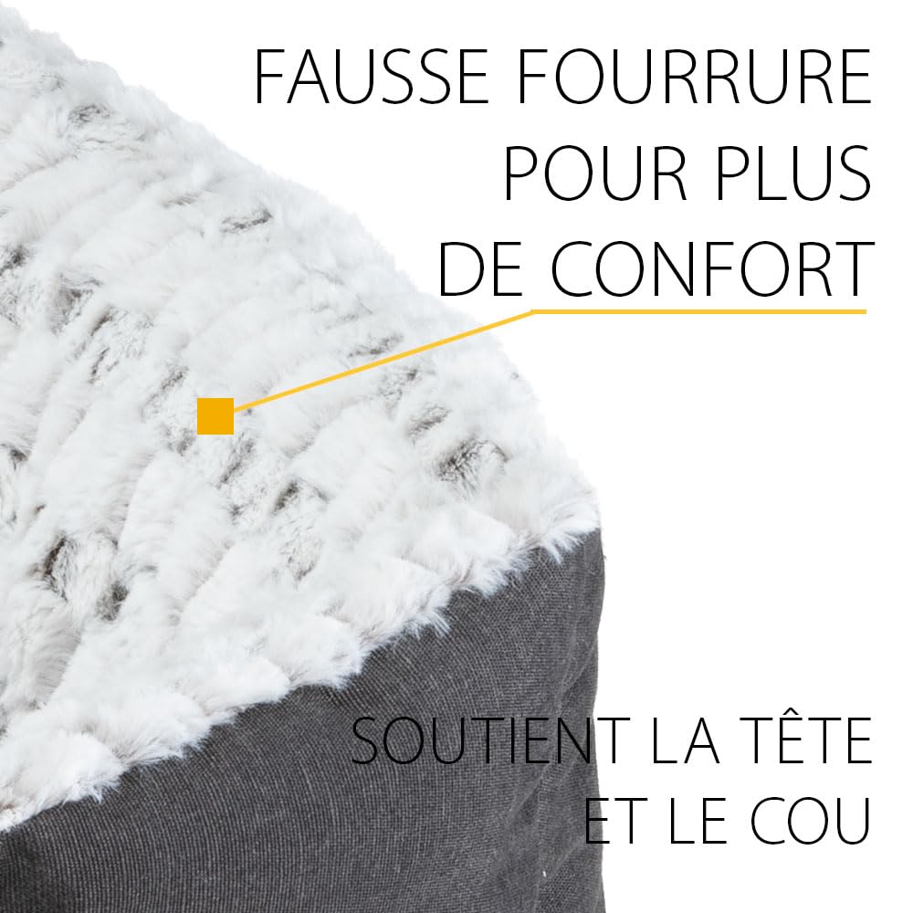 Ferplast Panier Chien Coussin Chien Moyen Taille Panier Chat Coussin Chat Doux et Confortable 48 x 37 x h 16 cm. Gris