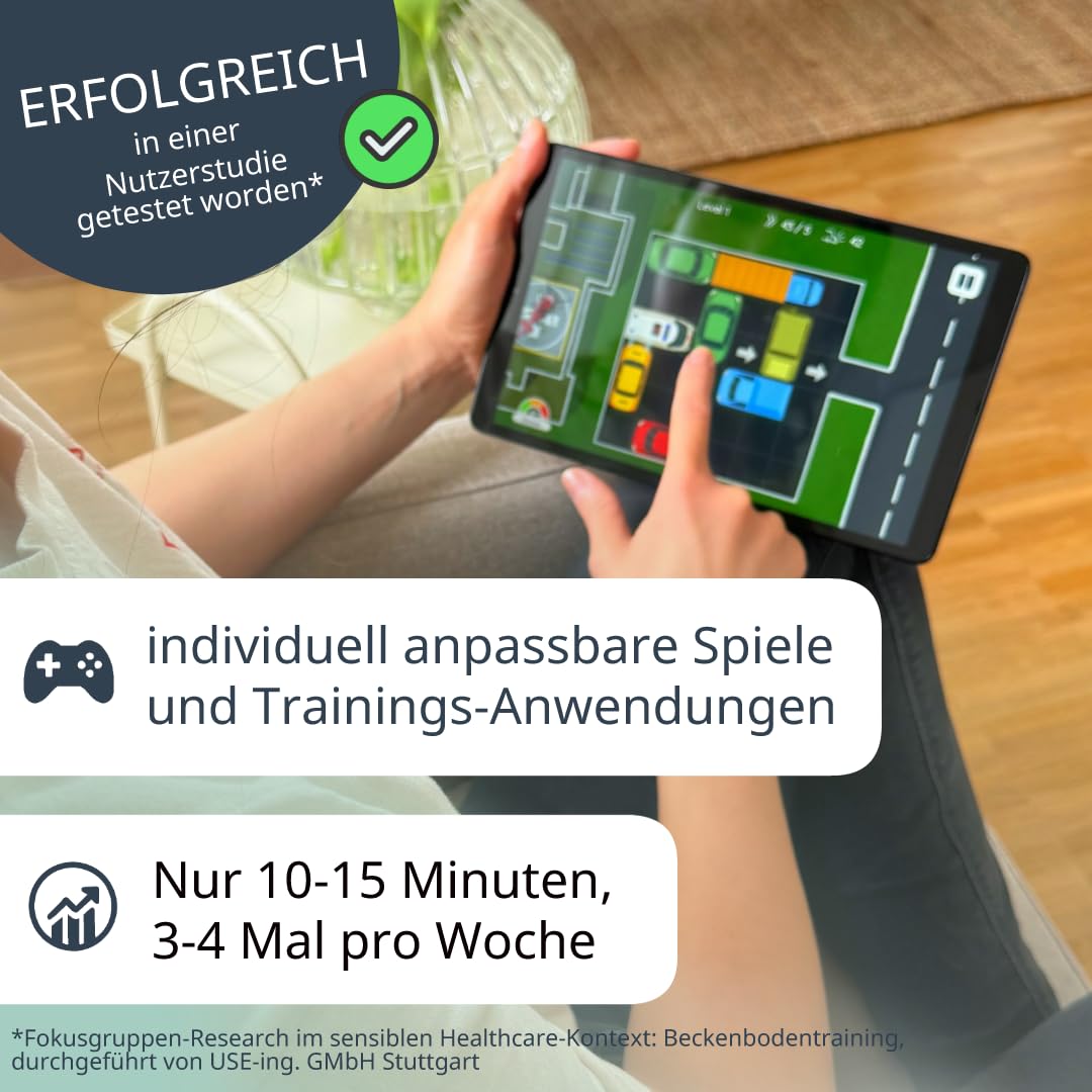 Beckenbodentrainer ohne Einführen - für Frau und Mann - mit App - Innovatives Biofeedback Fitnessgerät - CE-Zertifiziert