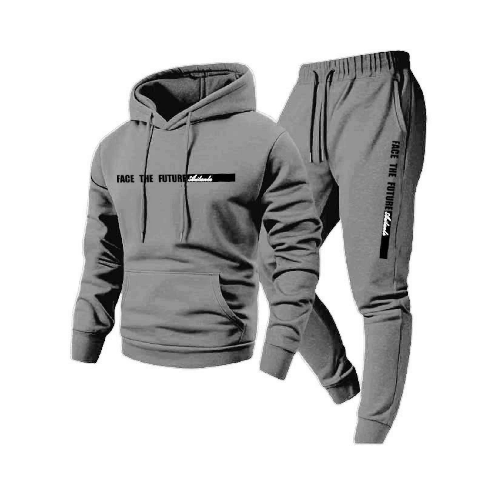 Generisch Jogginganzug Herren Elegant Übergröße Tracksuit Teiler Kuschelig Gym Sport Set Herren Baggy Winter Lauf Sportkleidung Männer