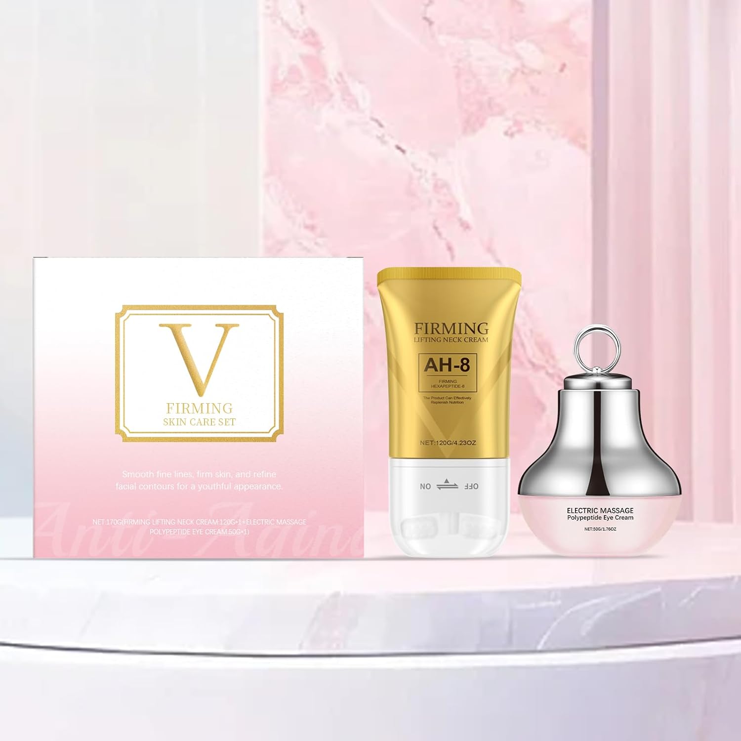 AH8 Neck Cream Eye Cream Firming Skin Care, Anti-Aging Eye Moisturizer, Smooth of Fine Lines, Skin Moisturizer, Visibly Reduces Neck Wrinkles and Eye Sagging Deep Moisturizing Skincare - Image 2