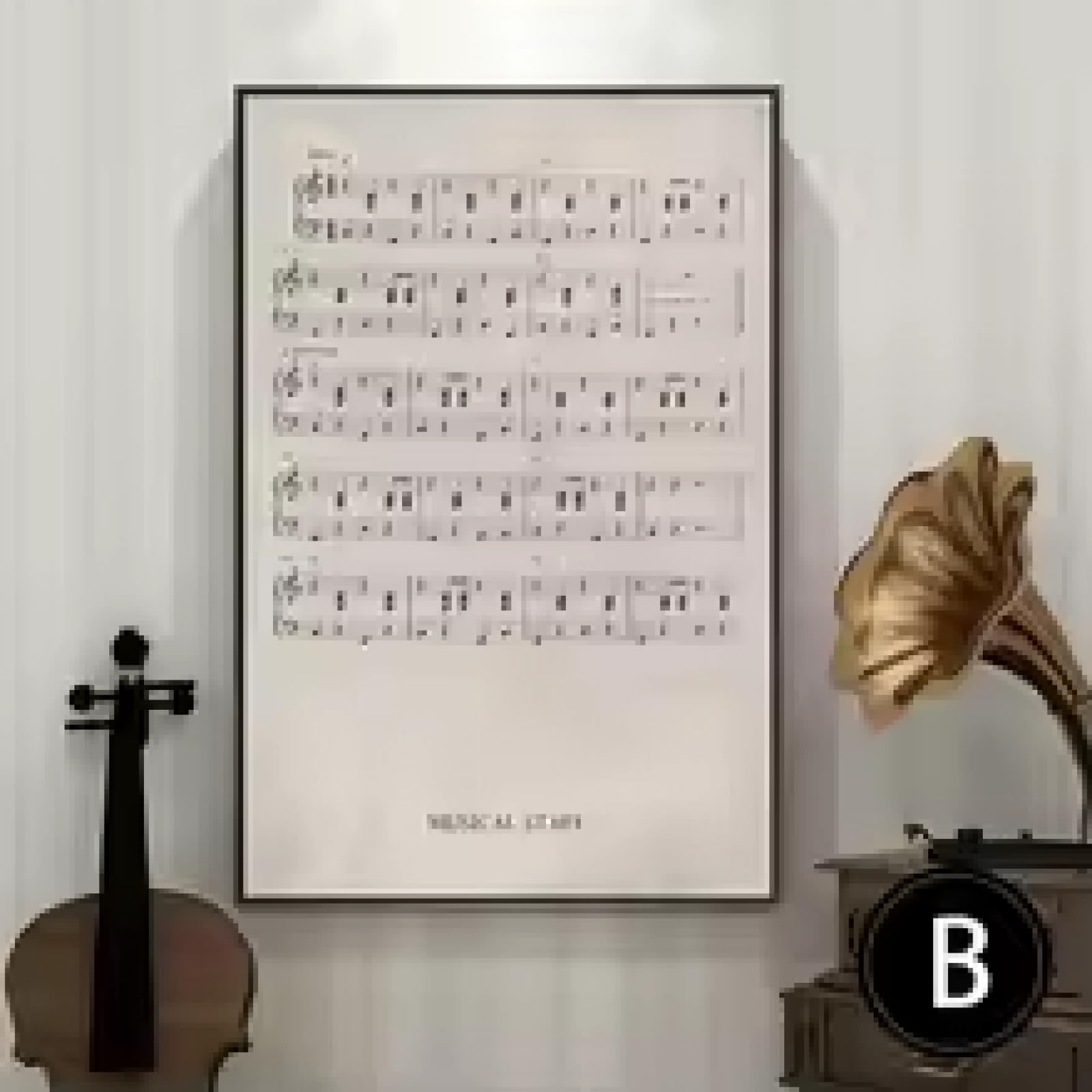KEMEIQI Dipinto su tela per pianoforte classico, spartiti per pianoforte, poster e stampe, artiste nella storia, arte murale, decorazione per soggiorno, 80x160cmx2 senza cornice