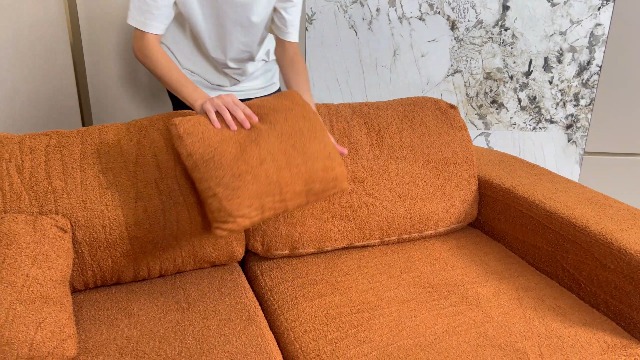 VASOENY L-Form Sofa 275x275cm - Sherpa Stoff Eckcouch Mit 4 Kissen