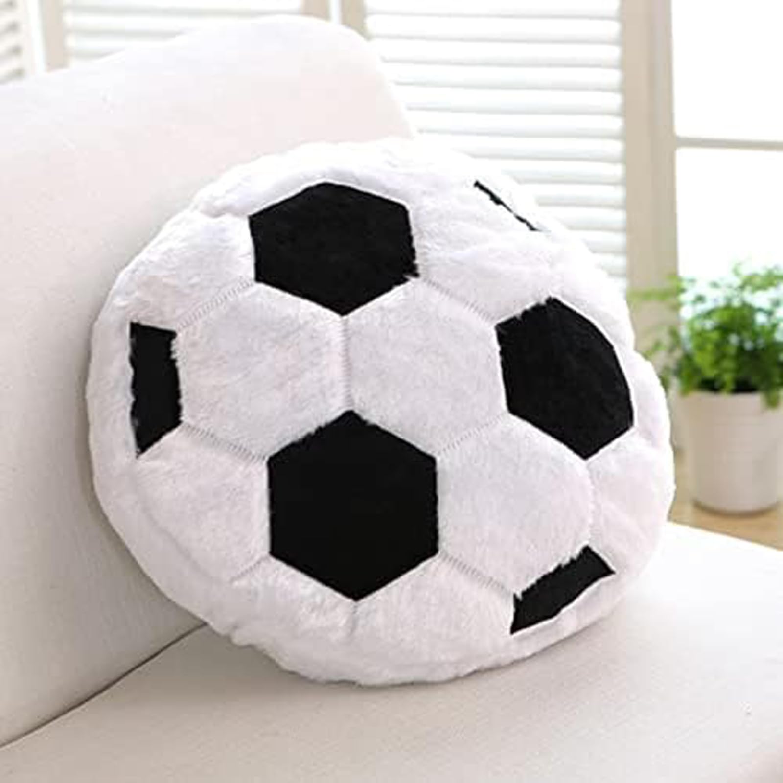 JIAHG 18inch Plush Sports Ball Pillow Cushion Unique Soccer Basketball Baseball Tennis Round Throw Pillow Soft Sofa Bed Pillows Home Decor Stuffed Toy Sports Fan Gift for Men & Women