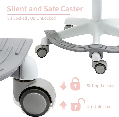 Miniatura 5 de HOMEFUN Silla de escritorio para niños, sillas de computadora con reposabrazos y reposapiés para niños y niñas, bonita malla ergonómica con altura