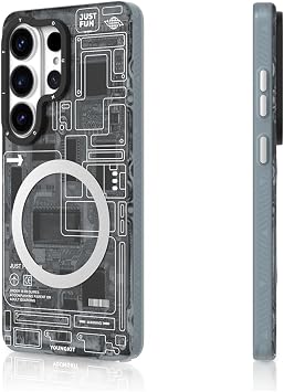 Galaxy S26 Ultra Kılıf M-safe Şarj Özellikli Youngkit 360 Derece Standlı Technology Serisi Kapak Siyah