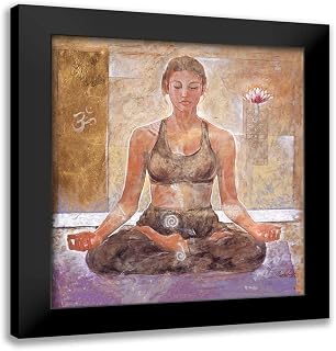 ArtDirect - Wiley, Marta 15x16 Black Modern Framed Art Print Titled: Yoga I- Beige