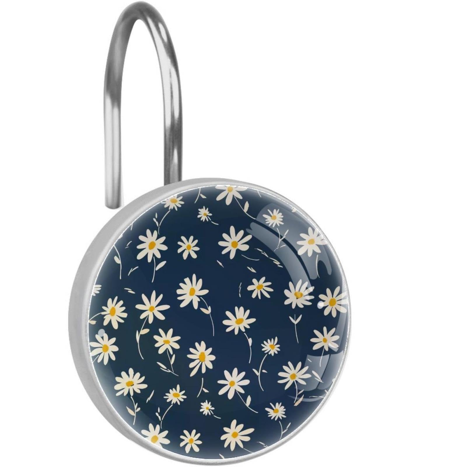 Crochets pour rideau de douche en verre cristal et inox durable
