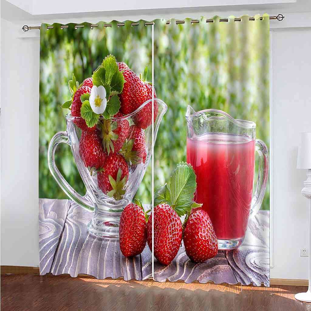 Rideau occultant à oeillets rouge jus de fraise 264x160 cm pour chambre d'enfant