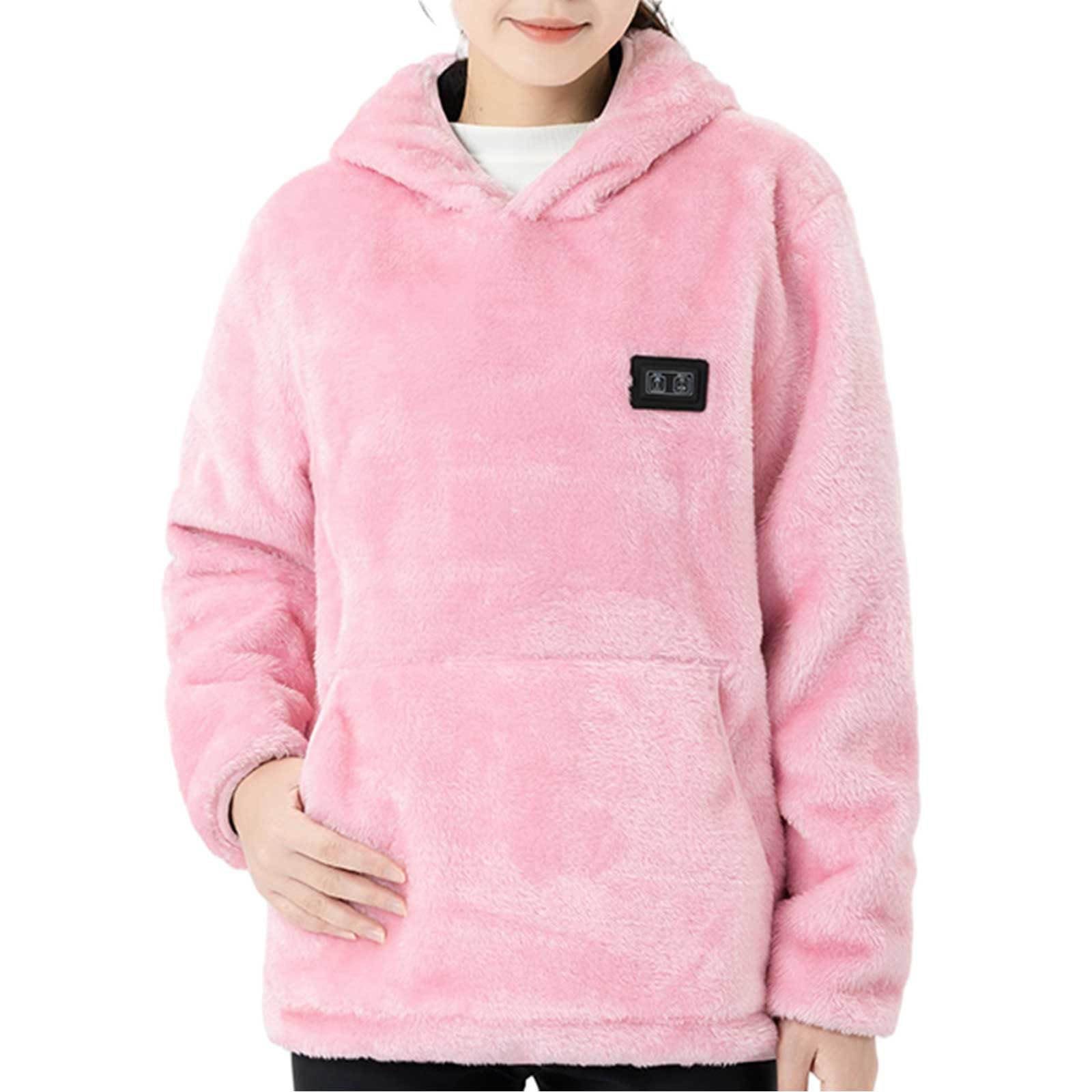 Generisch Ogrzewana bluza z kapturem dla kobiet mężczyzn ogrzewana bluza z kapturem oversize bluza unisex podgrzewana kurtka polarowa kurtka zimowa
