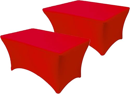 Miniatura 21 de YOUR CHAIR COVERS - Paquete de 2 manteles de mesa elásticos de elastano para mesas rectangulares de 6 pies, 72 pulgadas de largo x 30 pulgadas