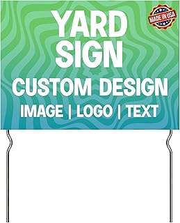 Custom Yard Signs with 2 Metal Stakes (24”x18”) - by BCB Print | Personalized Lawn Signs for Business, Events & Campaigns | Double Sided HD Printed Outdoor Signage | Express Dispatch & Ship | Made in USA