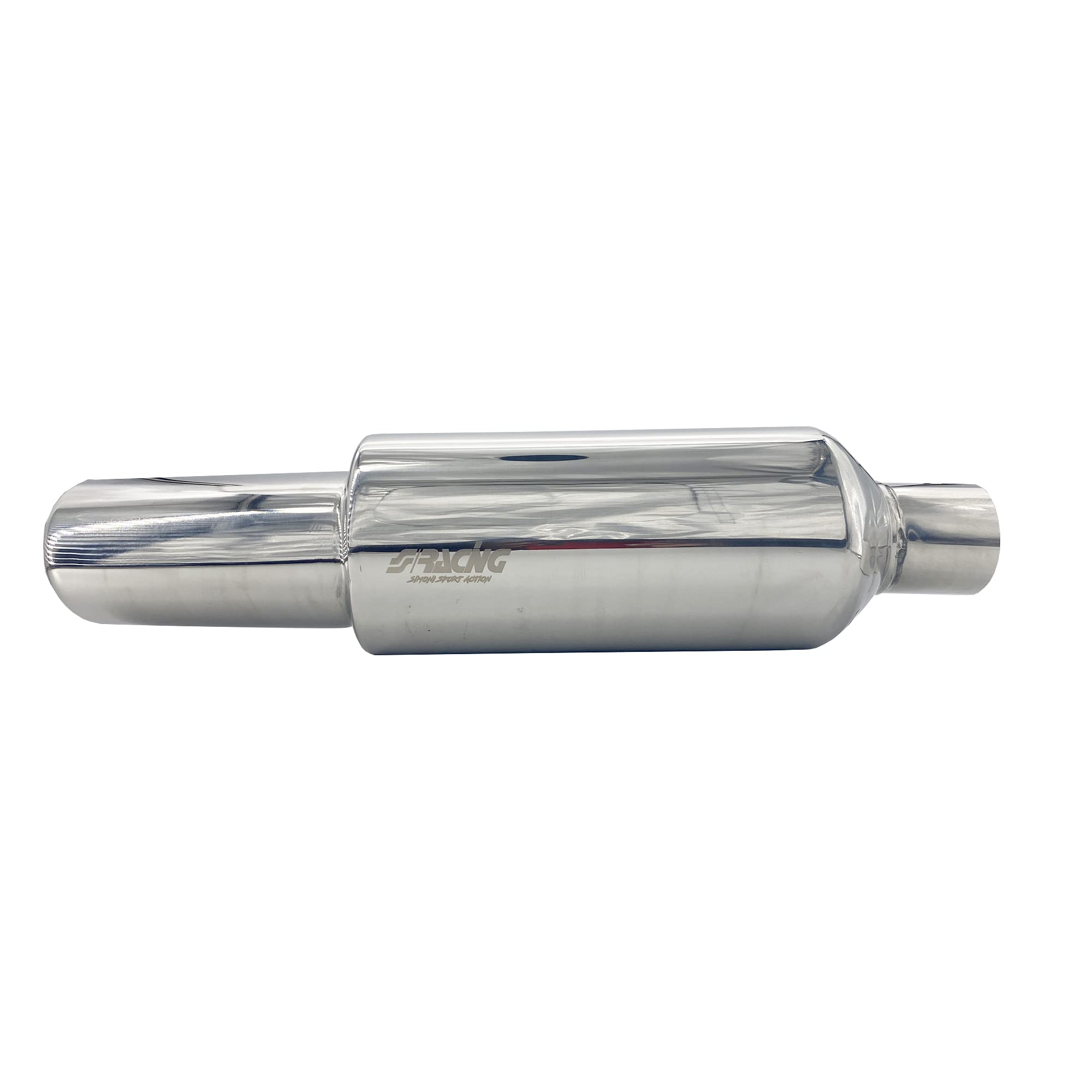 Silenciador de escape redondeado, Simoni Racing ESR772, inoxidable.