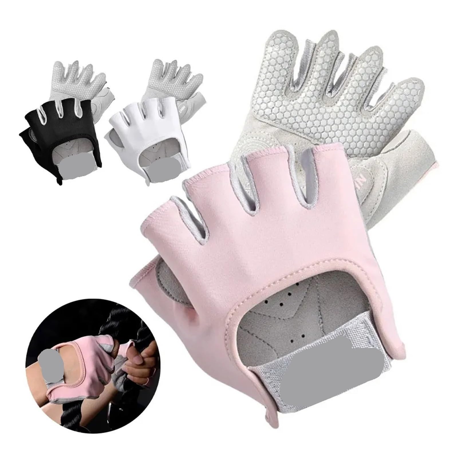 Guanti Palestra 1 Paio di Guanti da Palestra for Allenamento for Body Building, Guanti Sportivi for Sollevamento Pesi, Guanti Antiscivolo for Donne e Uomini, Guanti da Yoga(Pink,L)