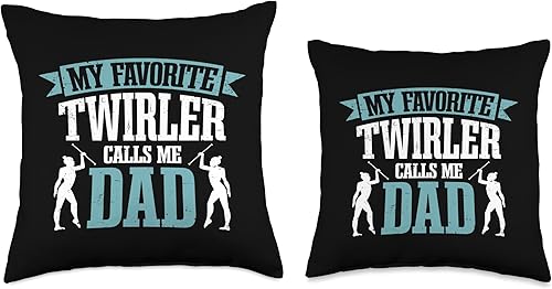 Miniatura 3 de My Favorite Twirler Calls Me Dad Throw Pillow, 16x16, Multicolor