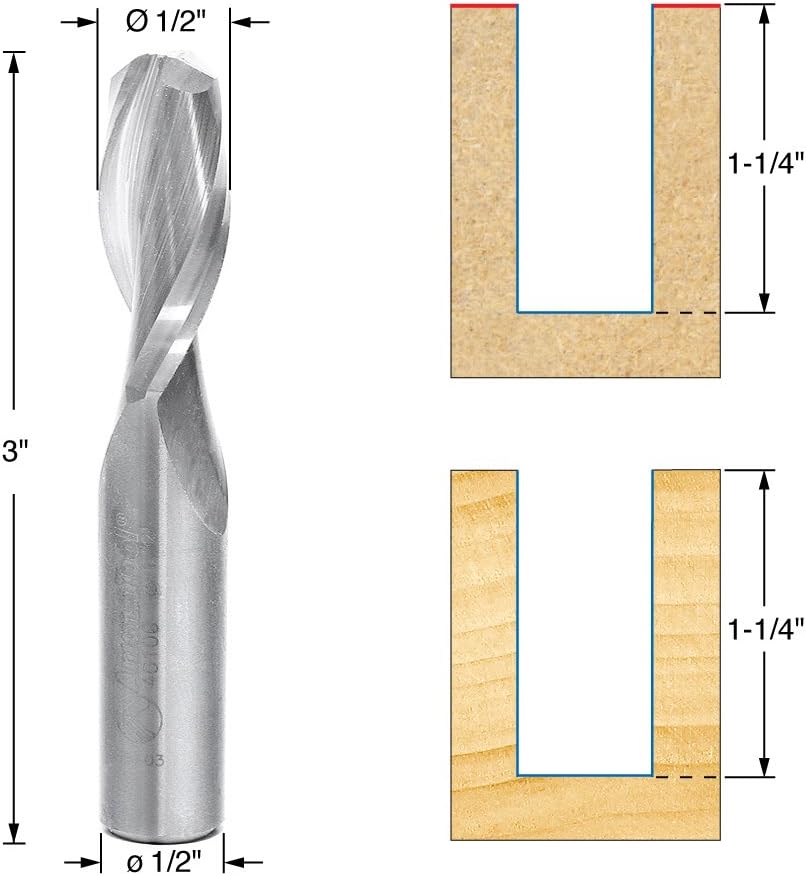 70% оƒƒ Dіѕсоunt Amana Tool - 46106 Solid Carbide Spiral Plunge 1/2 Dia x 1-1/4 x 1/2 Shank Up-Cut