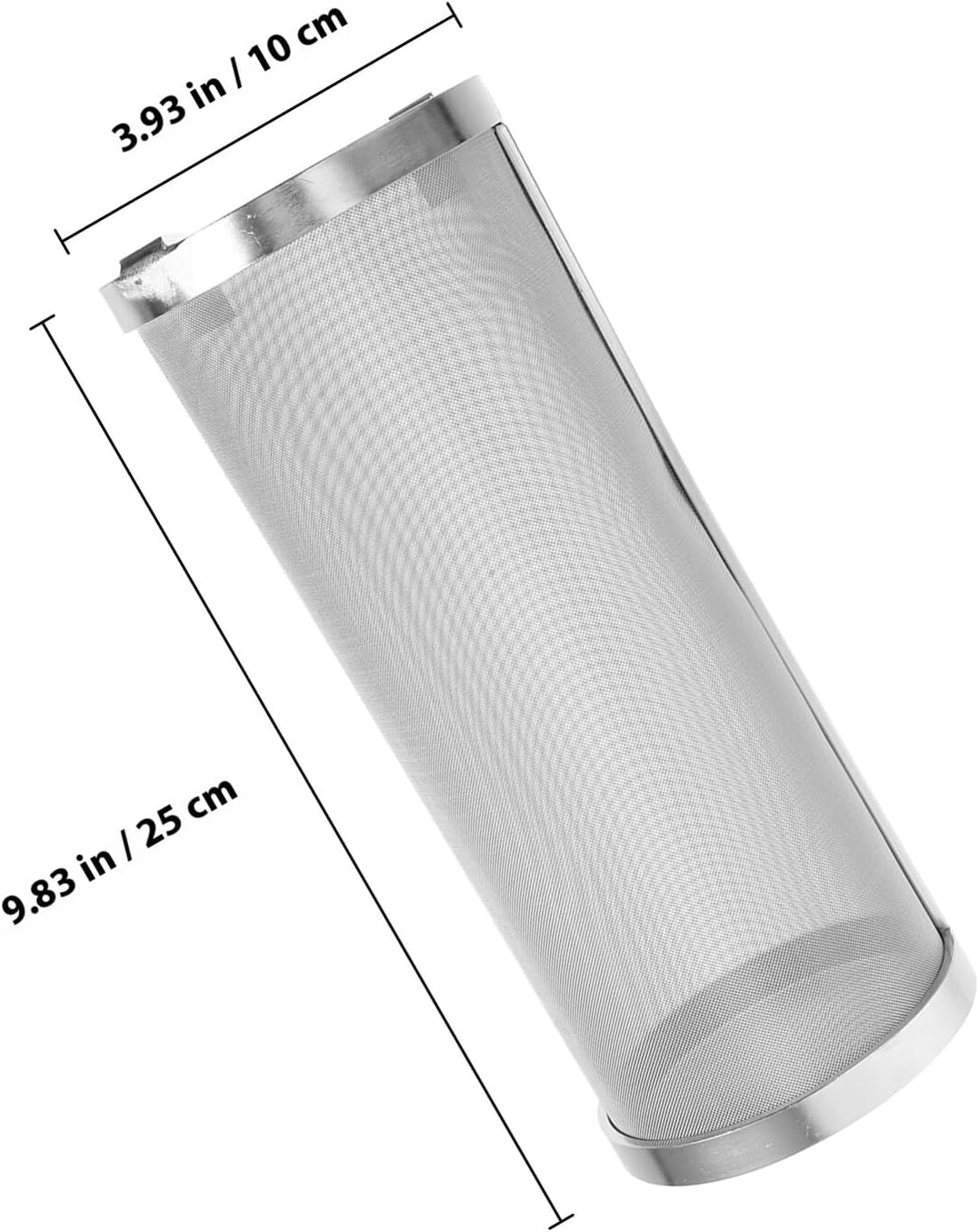 Stainless Steel Beer Brewing Strainer 10x25cm Grain Brewing Filter Basket Hop Strainer Mesh Tube for Homebrew Wine-making Filter Container