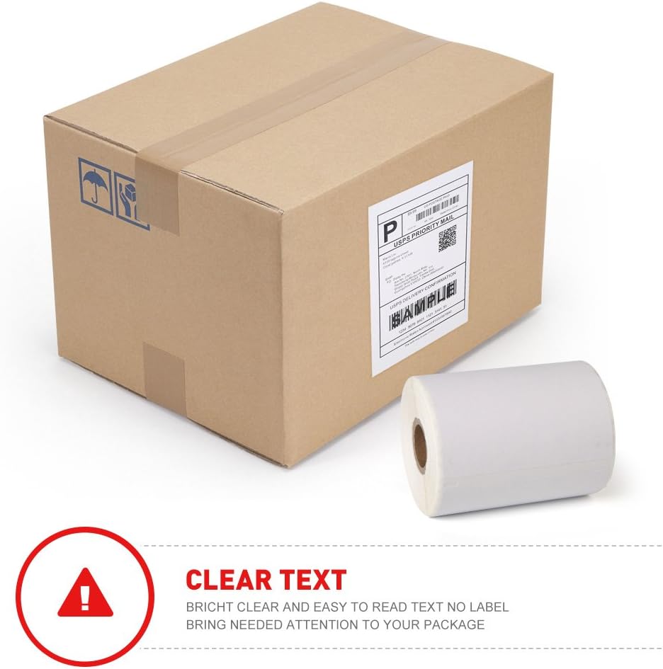 [4 Rolls, 880 Labels] 4" x 6" Postage Shipping Labels Compatible for Dymo 4XL LabelWriter 4x6 Internet Postage Labels, Water Resistant, Strong Adhesive, Perforated