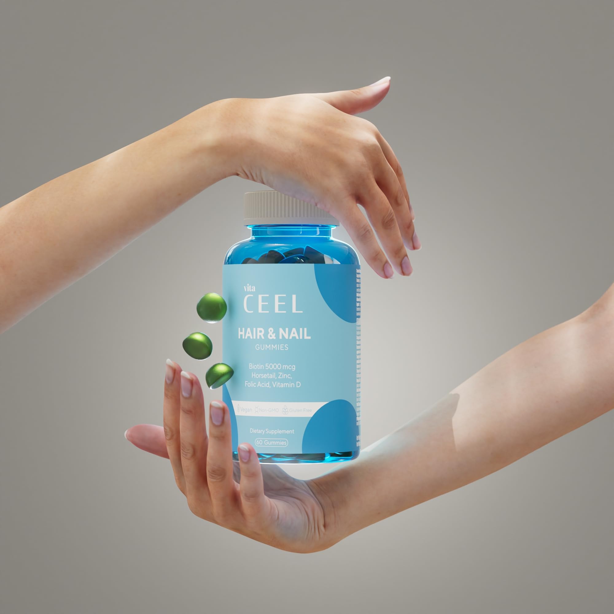 Amazon.com: Vita Ceel Hair & Nail Gummies – Biotin 5000 mcg