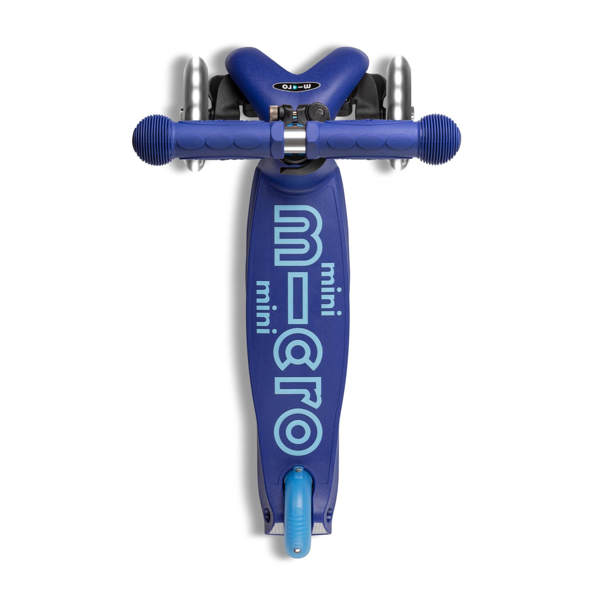 Micro® | Mini 3en1 Deluxe Plus LED Patinete con Asiento 3 Ruedas | Patinete Evolutivo | Asiento + Reposapiés + Bastón de Empuje | Ruedas con iluminación LED | 1-5 Años | Niños y Niñas