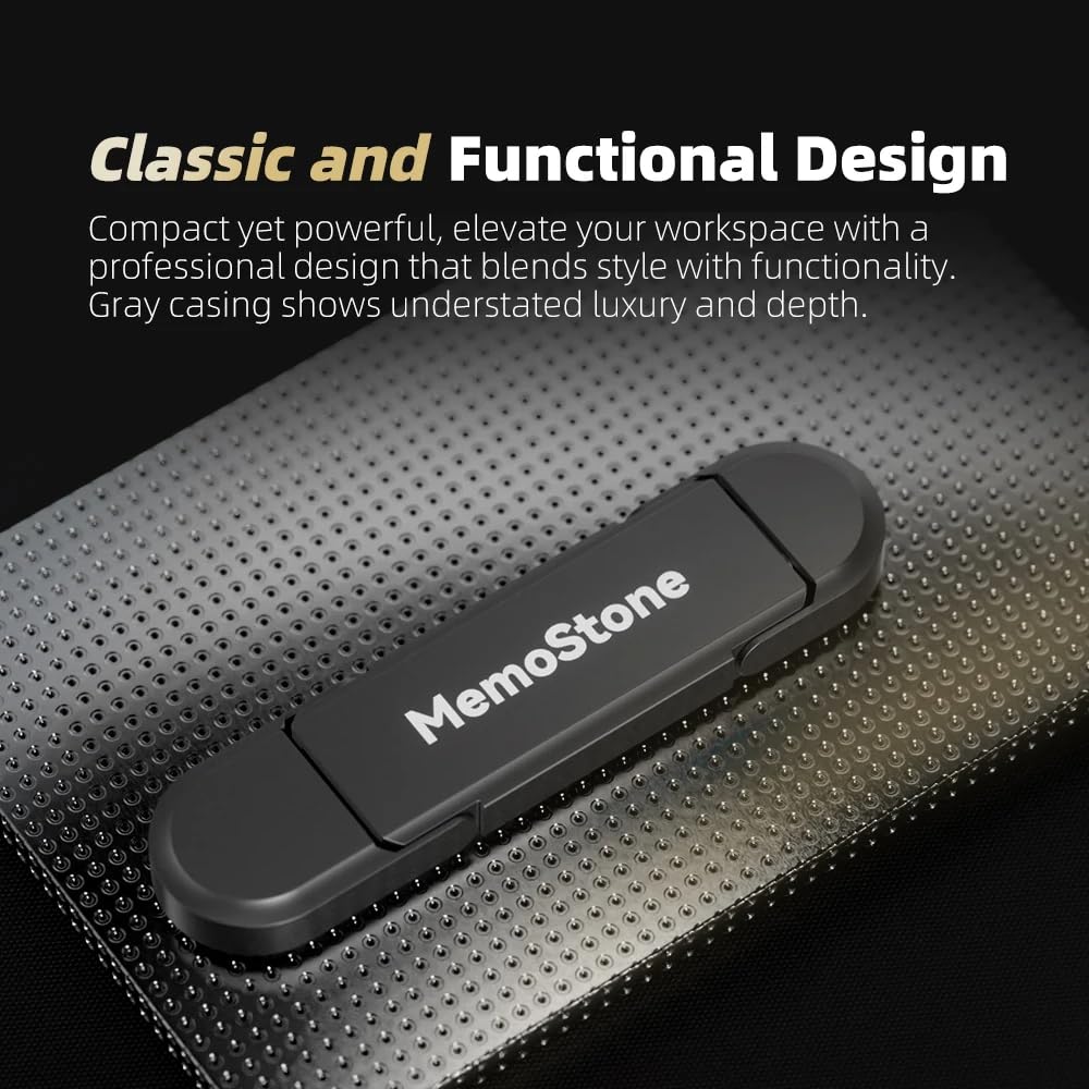 KingSpec MemoStone - SSD esterno da 1 TB, interfaccia USB 3.2 Gen2 Dual Type A/C, fino a 540 MB/s, unità a stato solido portatile perfettamente compatibile con smartphone/laptop/tablet/desktop