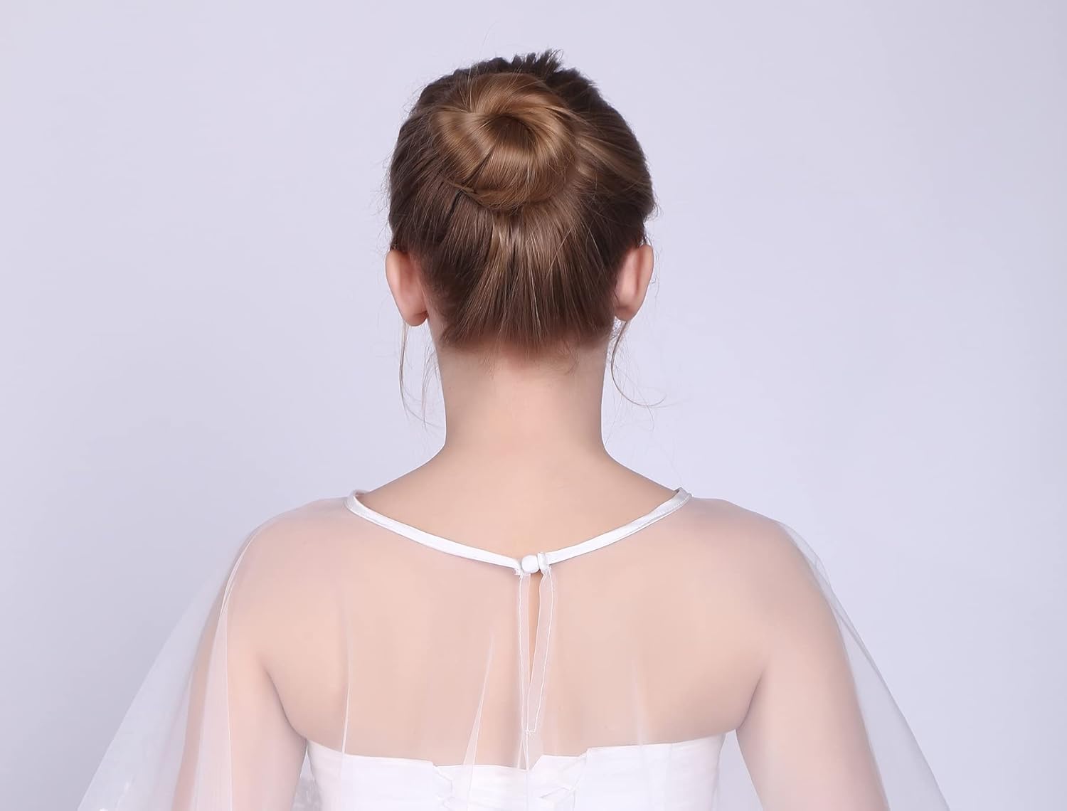 Women Lace Shawl Wrap for Bride with Embroidered Lace Tulle Wedding dress cover up - Image 6