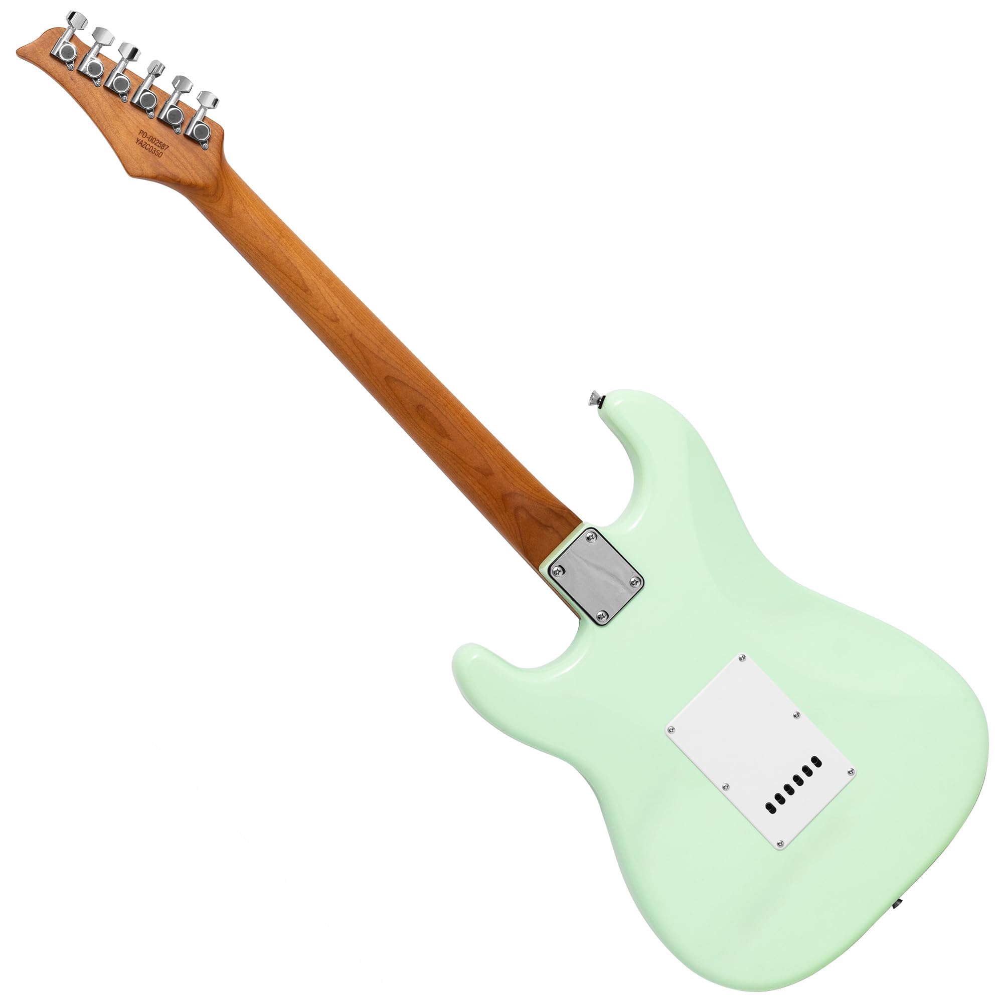 Tiger ELG-MG Guitarra Eléctrica Tamaño Completo - Verde Menta | Cuello de Arce Tostado, 3 Pastillas Single Coil (SSS), Apta para Todos los Estilos