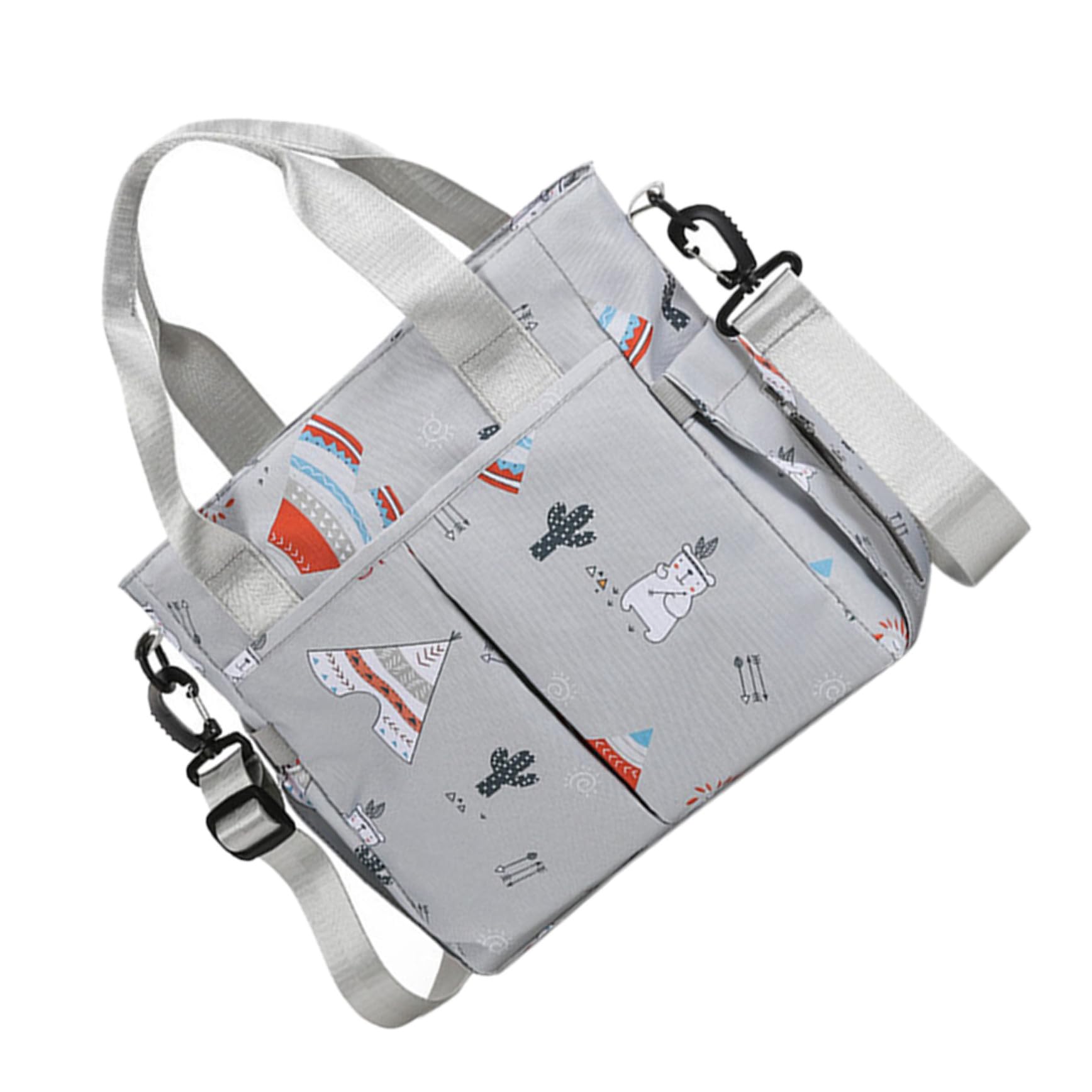 Bolsa de pañales de gran capacidad para cochecito con compartimento de nailon resistente 8