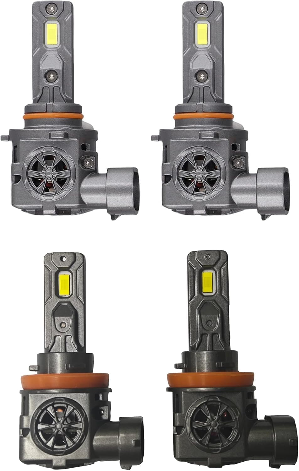 Termitor H11 9005 Light Bulbs Combo, 700% Super Brighter 6500K H9 H8 HB3 Driving Light Bulbs with Fan, Plug and Play, Off-Road Use or Fog Light, Pack of 4