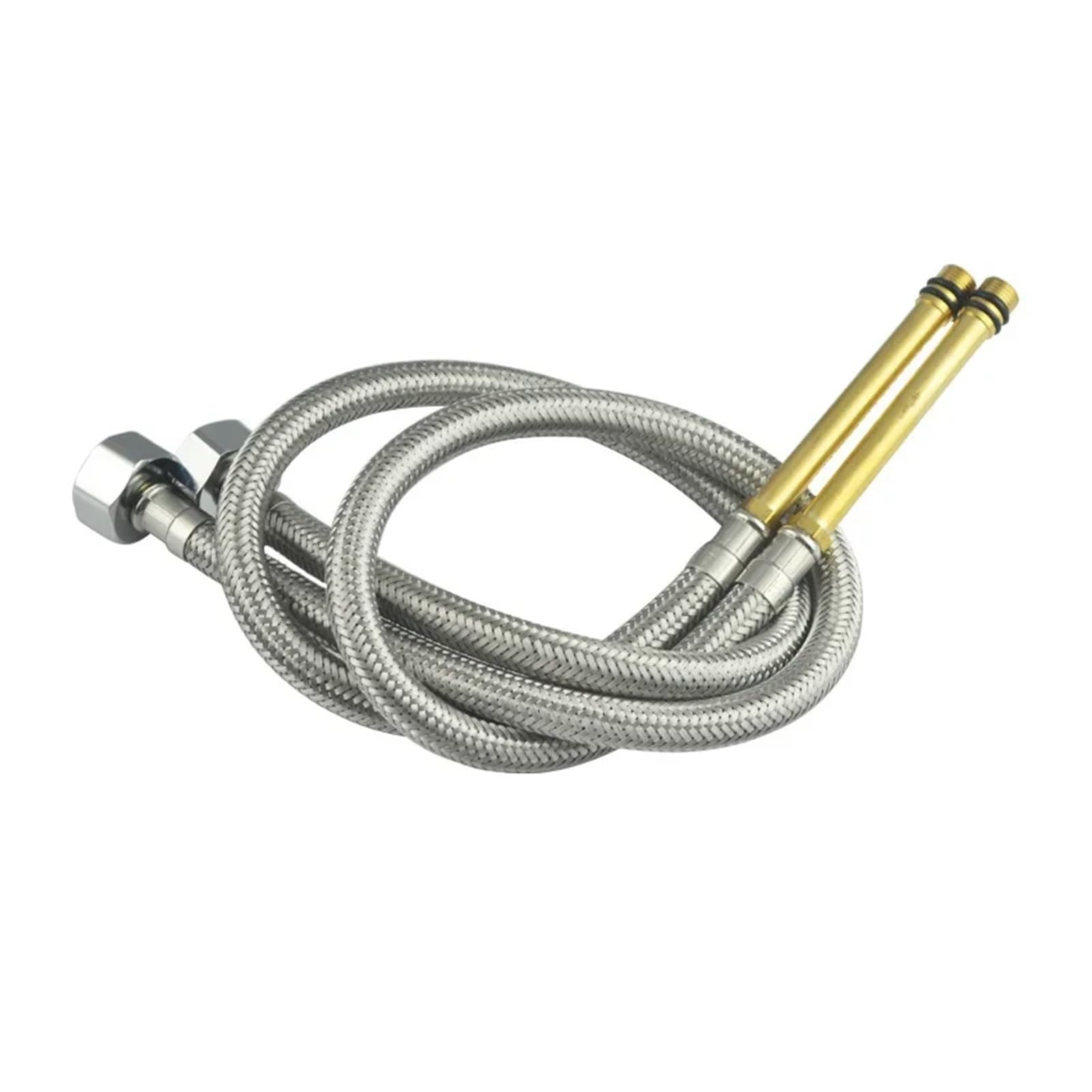 ZQFHSX Stainless Steel Braided Hose, 1/2 Pointed Hose for Faucet Cold Hot Water Inlet 304 High Pressure(60cmx8cm)