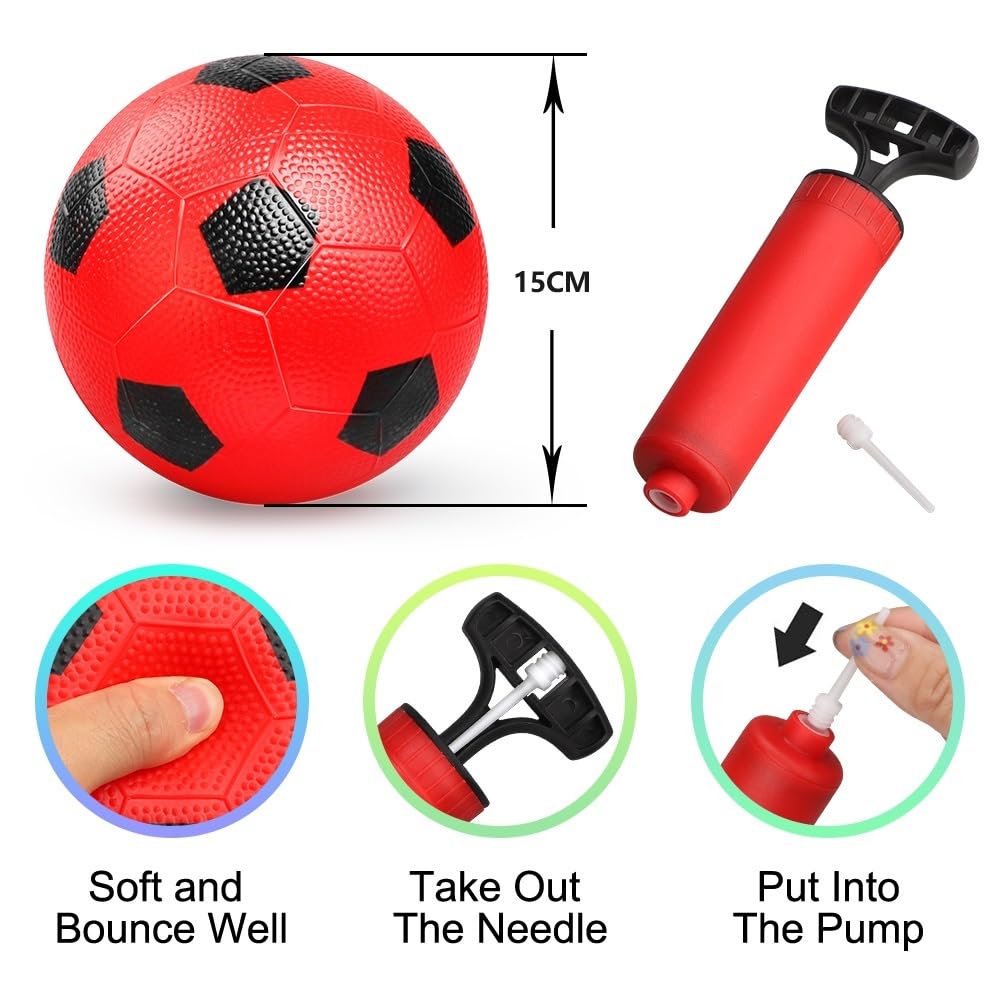 Dilabnda Voetbal voor kinderen, 15 cm, sportspeelgoed, mini pvc voetbal voor binnen, zachte voetballen voor voetbaldoelen, kleine kinderballen voor opblaasbare zwembanden