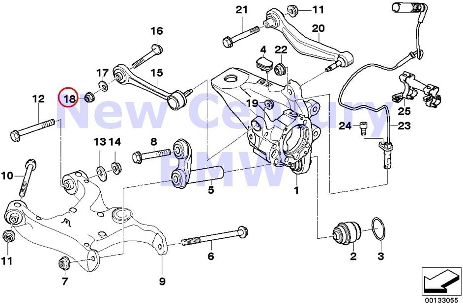 BMW Genuine Rear Axle Support/Wheel Suspension SelfLocking Hex Nut M10
