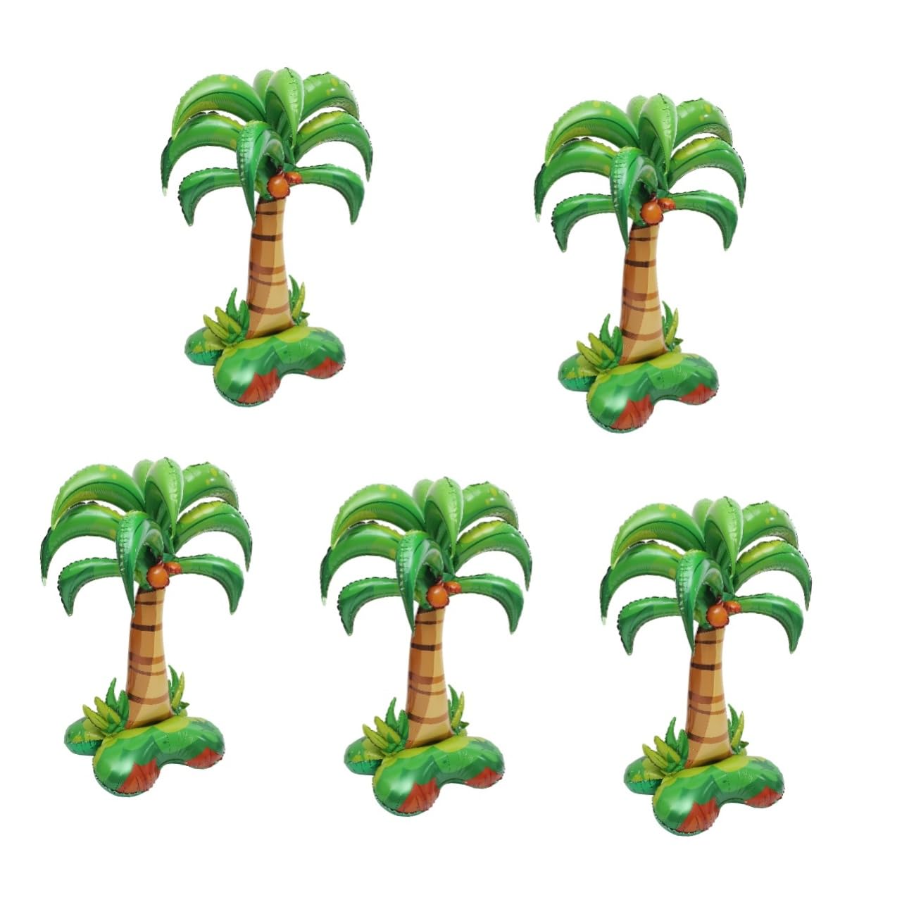 BESTonZON 5 Gonfiabile Forma Palma Cocco Decorazione per Hawaii Foil Atmosfera per Compleanni e Celebrazioni