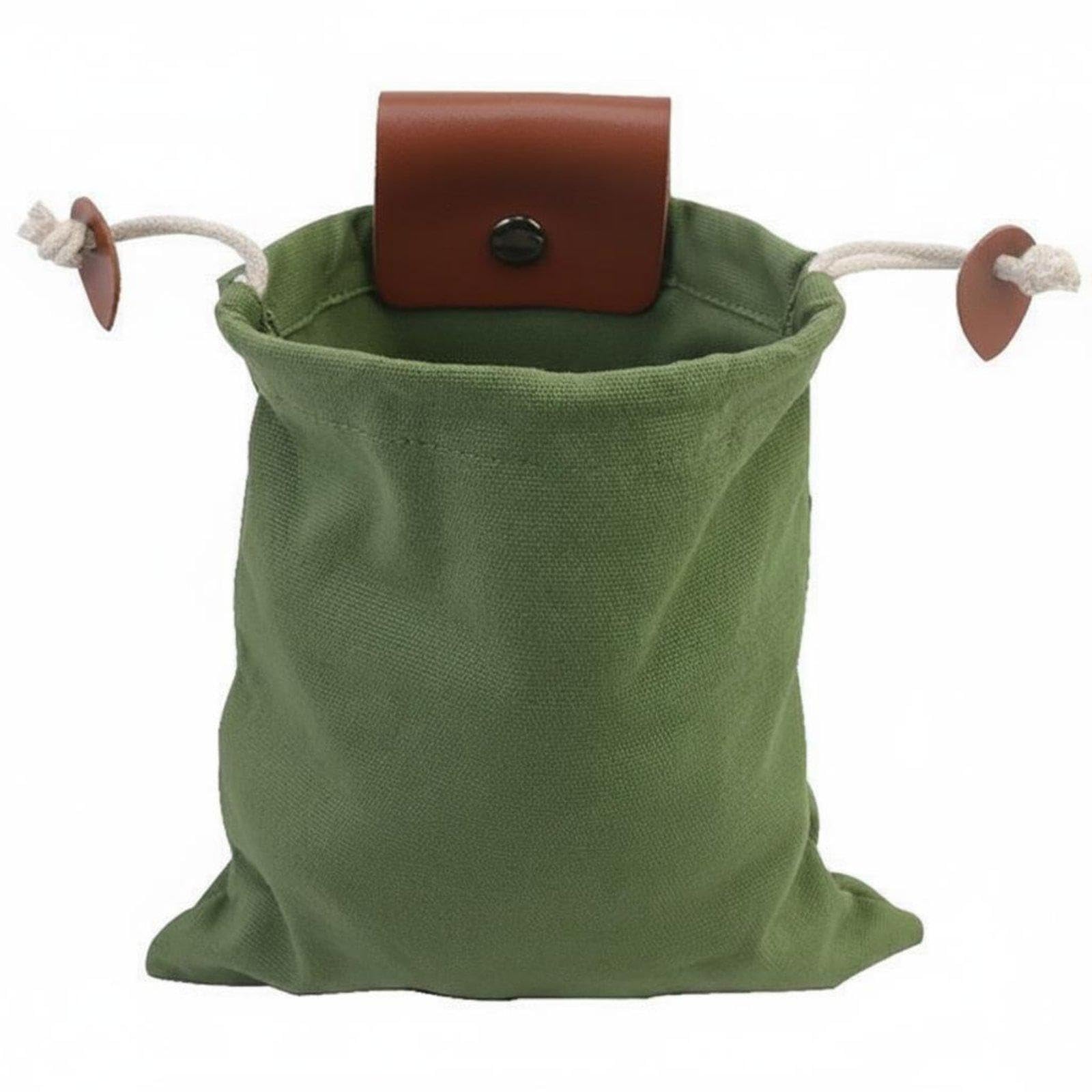 Canvas Forage Bag Portable Fruit Picking Bag Hands Foraging Pouch for Camping Green-image-38