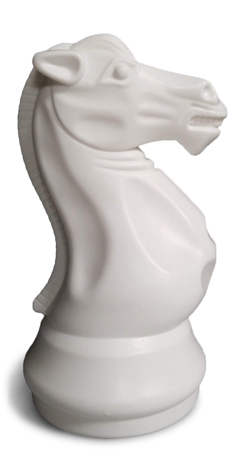 MegaChess Giant Plastic Chess Piece – White Knight, 18 Inches Tall, For 25" King Sets, HDPE Recycled Plastic