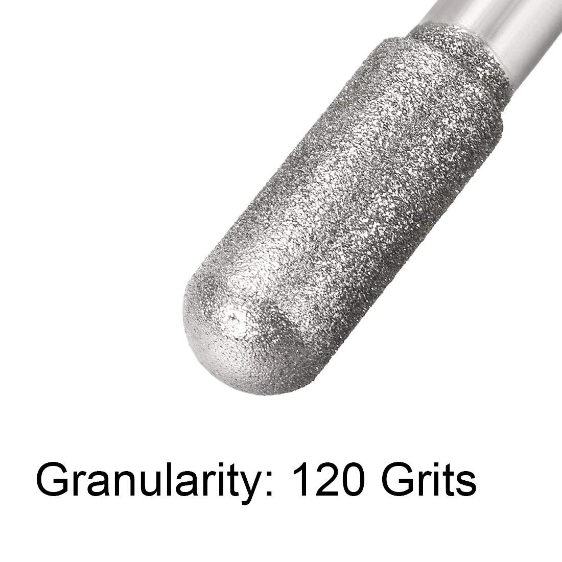 uxcell Diamond Burrs Bits Grinding Drill Carving Rotary Tool for Glass Stone Ceramic 120 Grit 1/4" Shank 8mm Cylinder Ball Nose 5 Pcs — Amazon image 4
