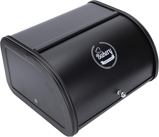Tomaibaby Metal Bread Box Bin Stainless Steel Bread Box Kitchen Bread Storage Containers with Roll Top Lid