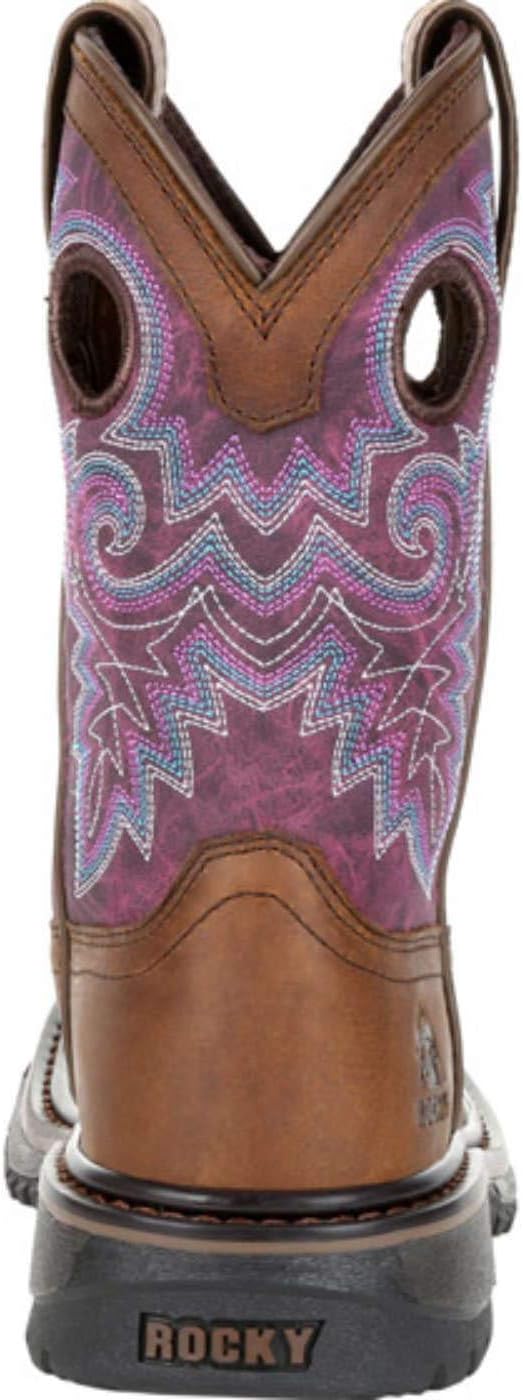Rocky Kid's Original Ride FLX Western Boot 4.5 Big Kid Brown and Purple