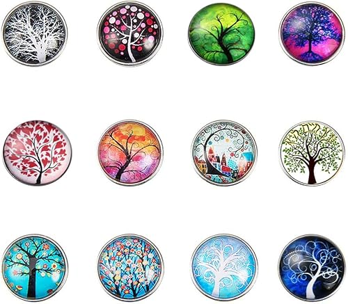 Miniatura 2 de SUNNYCLUE 1 caja de 12 piezas de cordón de oficina para mujer, collar de árbol de la vida elegante, cordón de acero inoxidable para insignias,