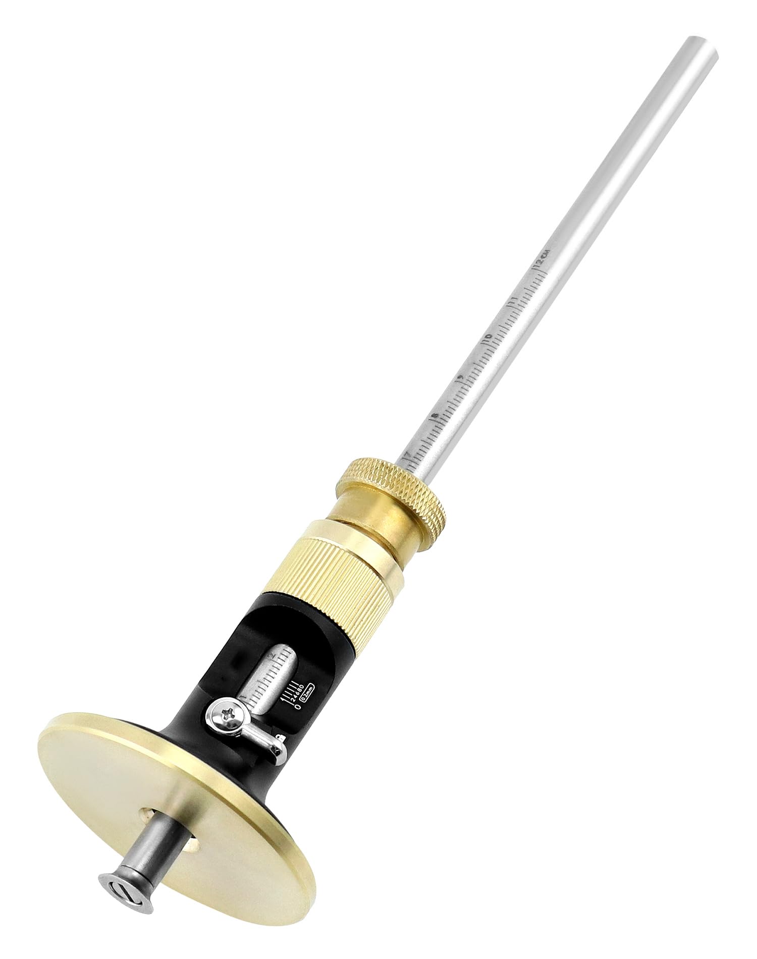 QWORK® Medidor de Marcado de Rueda, Cuchillo Marcador de Trazado con Ajuste Fino - Lectura Métrica de 12 cm