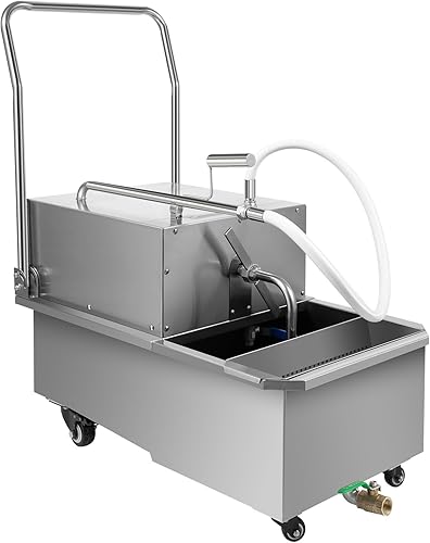 DYRABREST Filtro de freidora de 55 L14.5 galones, máquina de filtro de freidora móvil comercialcamión de filtro de aceite, filtro de freidora de 110
