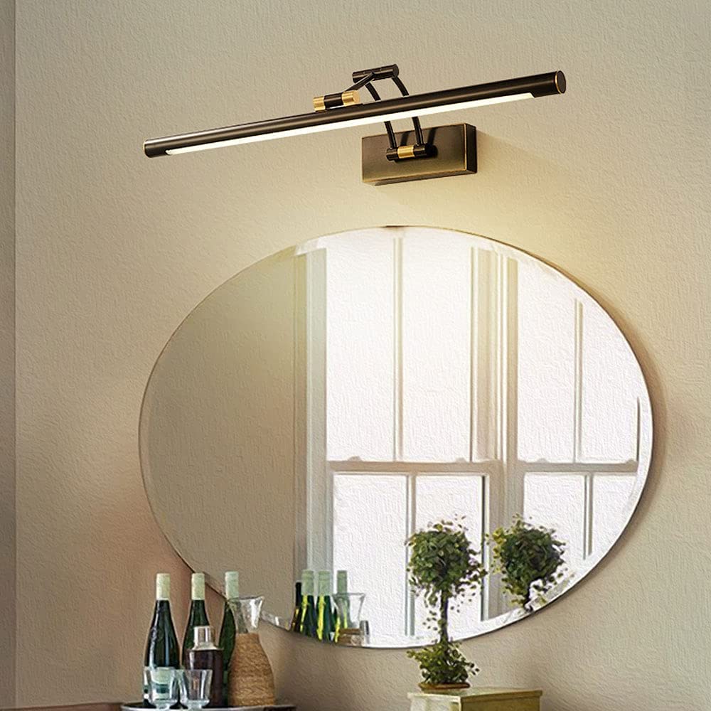 Lustrzane światło łazienkowe oświetlenie LED lustro przednia lampa, regulowane oświetlenie makijażu naturalna biała łazienka toaletka kinkiet ścienny, obrotowe (57cm)