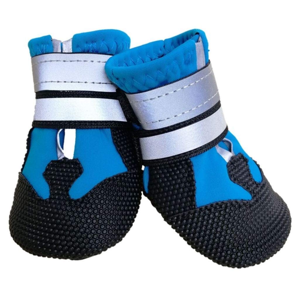 JHKSO 4Pcs Breathable Mesh Dog Shoes Paw Protectors with Reflective and Adjustable Straps and Wear-Resisting Soles