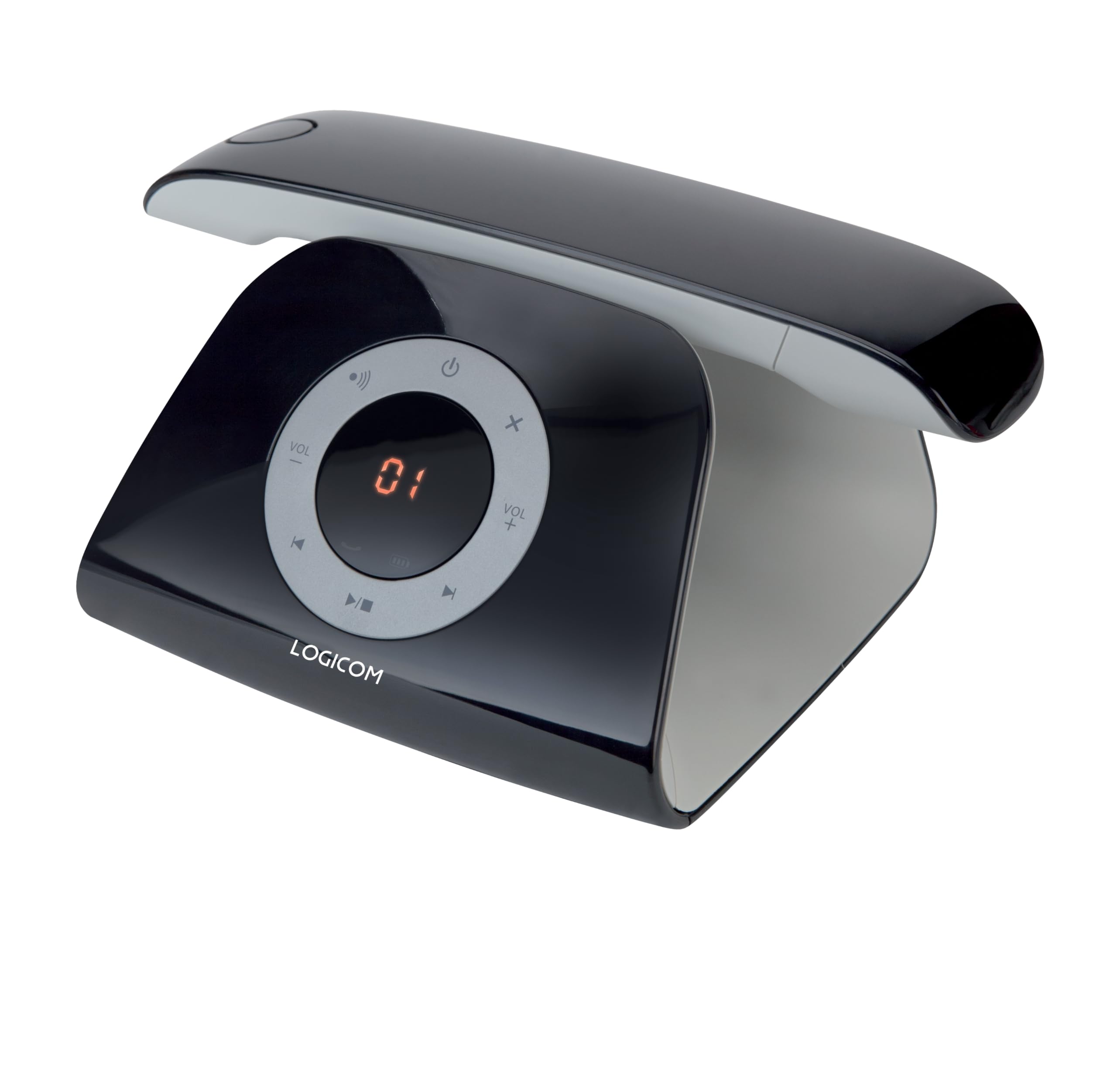 Logicom Retro 2 DECT - Teléfono inalámbrico con contestador, Color Negro