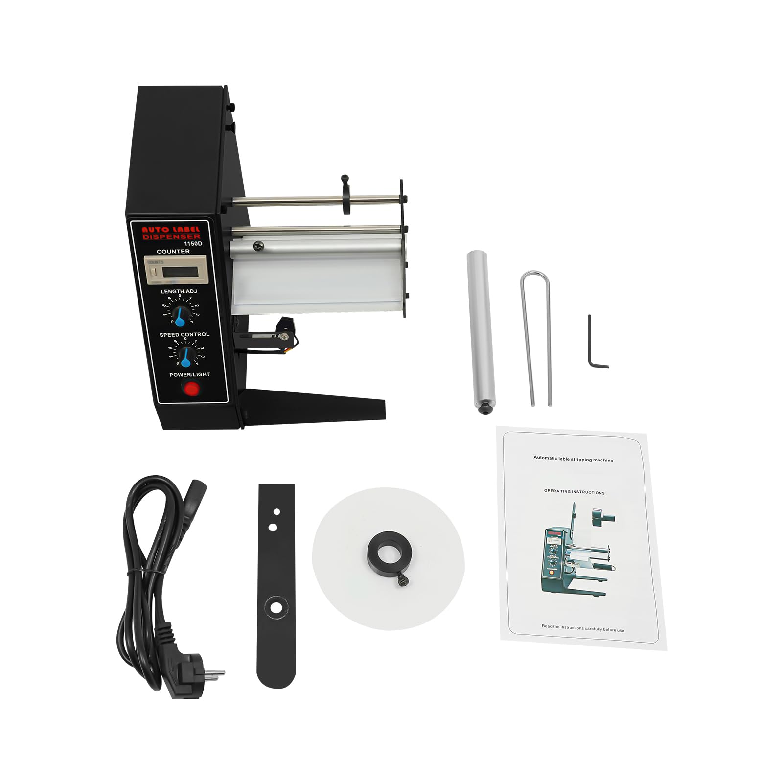 Automatischer Etikettenspender, Breite 5-140 mm, Länge 10-150 mm, Etiketten Applikator, Max Zählung 0-999999, für Schule, Supermarkt, Büro