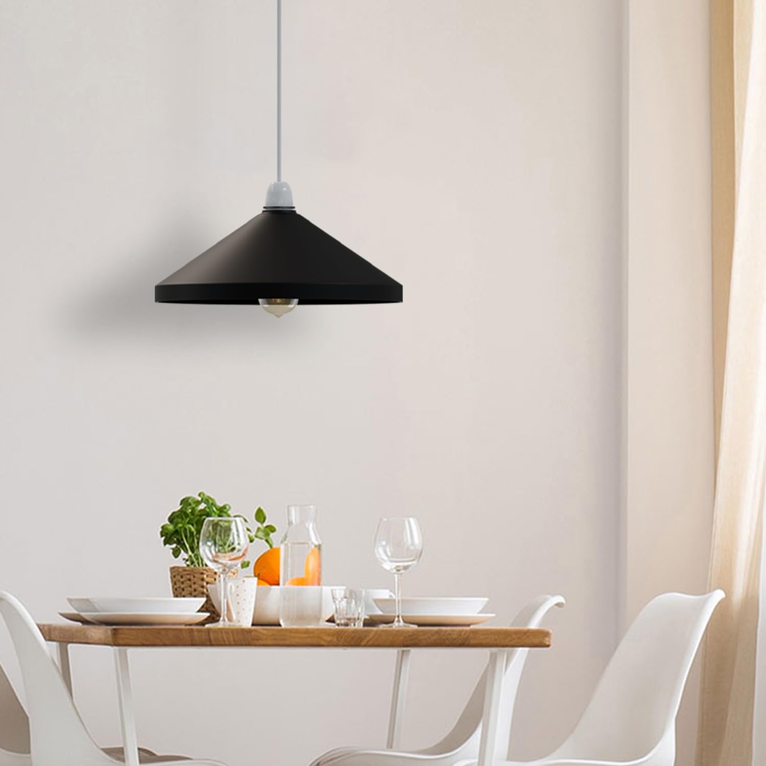 DC VOLTAGE Retro Black Metal Lamp Shades Set of 2 Ceiling Light Shades 33.5cm Easy Fit Lampshades - Image 2